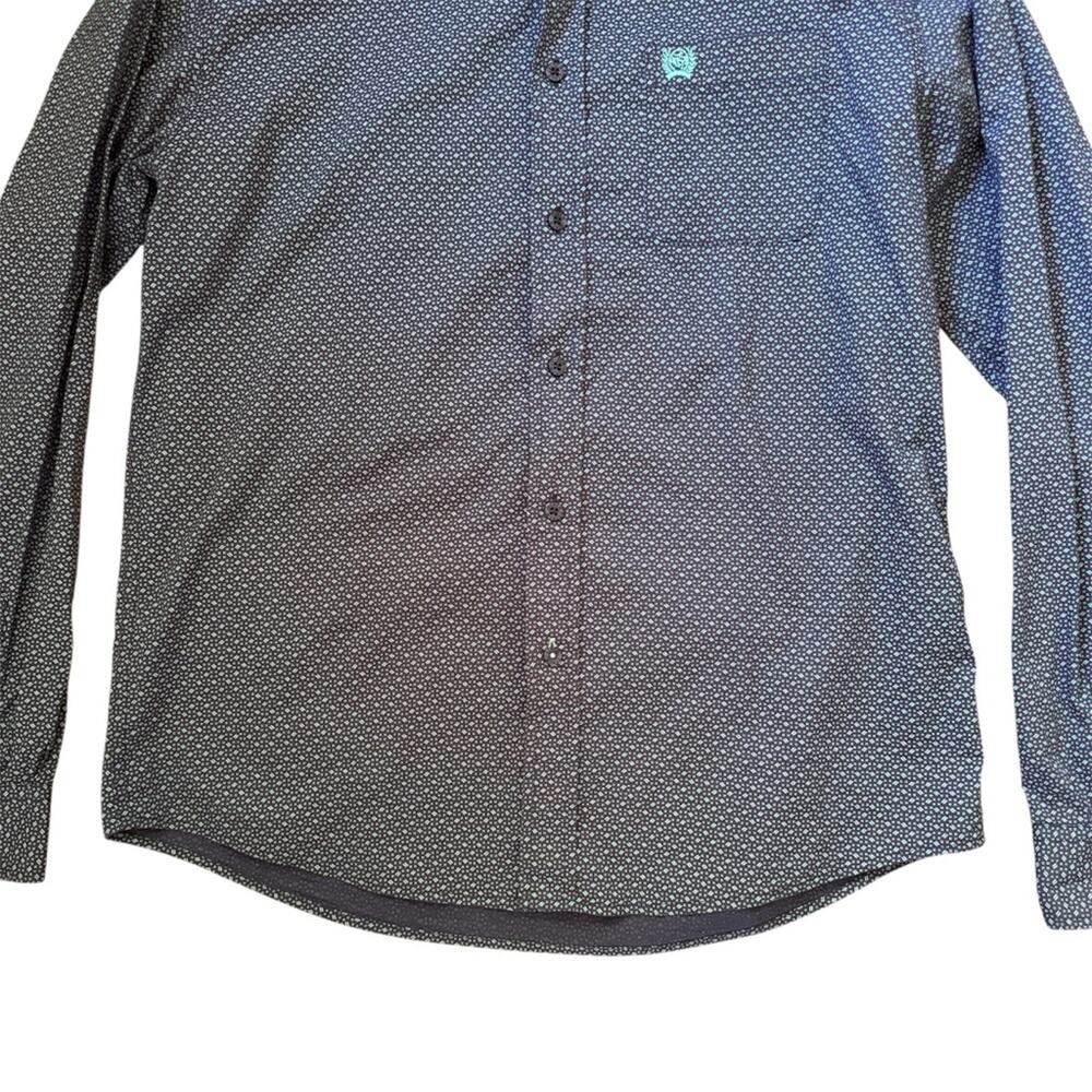 Cinch Boys’ Blue Print Button Down Long Sleeve Shirt Western Size XXL 16-18 - Picture 3 of 10